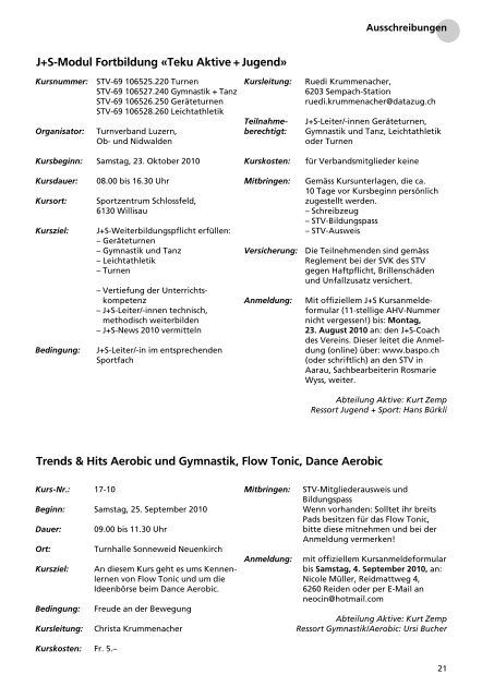 inform - TURNVERBAND Luzern, Ob- und Nidwalden