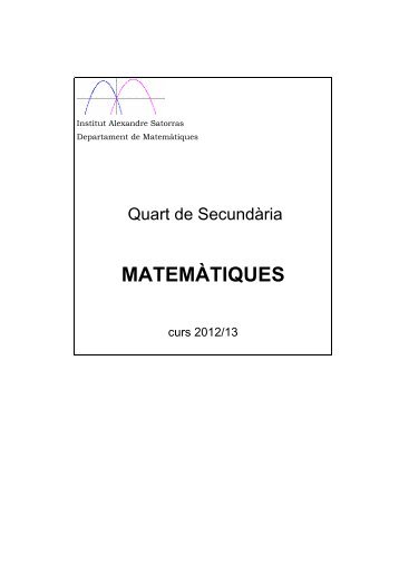 MATEMÀTIQUES - Institut Alexandre Satorras