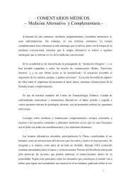 COMENTARIOS MÉDICOS - Medicina Alternativa y Complementaria -