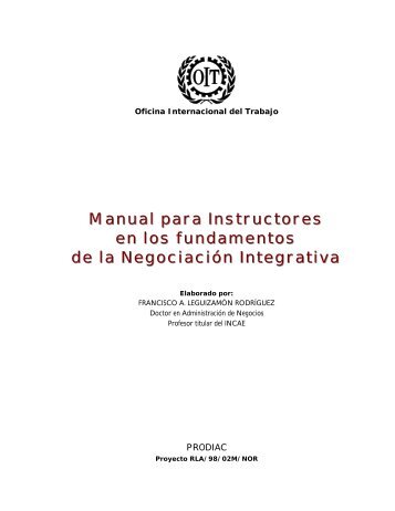 Manual para Instructores en los fundamentos de la Negociación ...