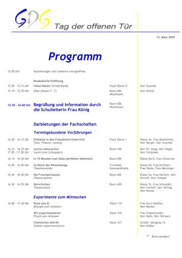 Programm - Gottlieb-Daimler-Gymnasium Stuttgart-Bad Cannstatt