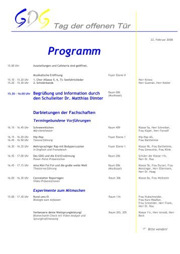 Programm - Gottlieb-Daimler-Gymnasium Stuttgart-Bad Cannstatt