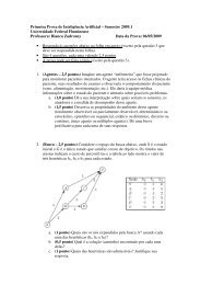 Primeira Prova de Inteligência Artificial – Semestre 2009.1 ... - UFF