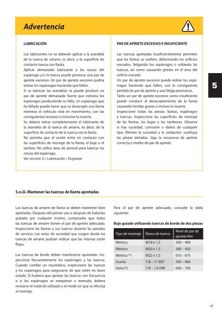 Manual de servicio para llantas Alcoa