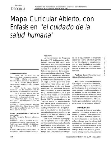 Mapa Curricular Abierto, con Enfasis en "el cuidado de la salud ...