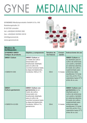 Medios de fertilización: - Gynemed.de