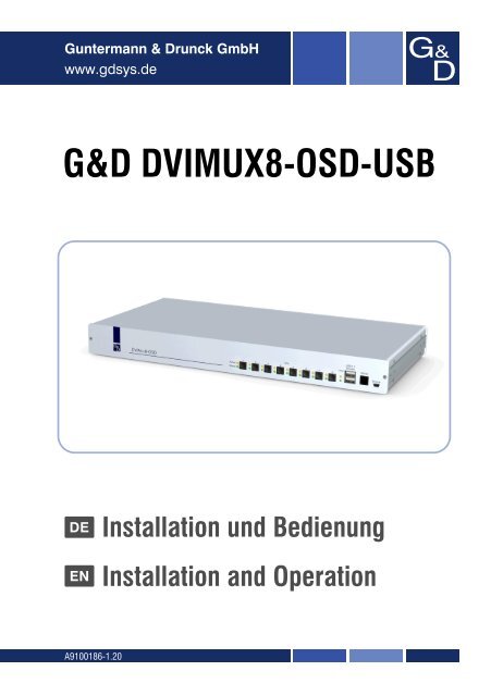 G&D DVIMUX8-OSD-USB - Guntermann und Drunck GmbH