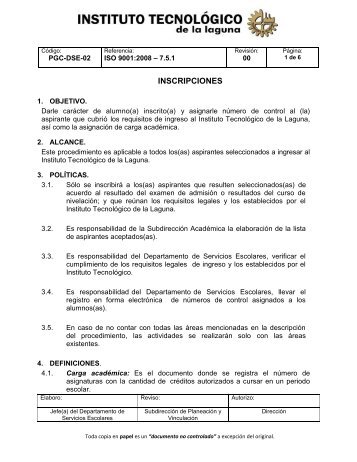 PGC-DSE-02 - Instituto Tecnólogico de La Laguna - dgest