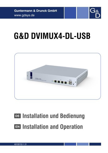 G&D DVIMUX4-DL-USB - Guntermann und Drunck GmbH