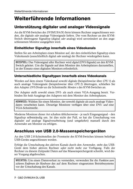 G&D DVIMUX4-DL-USB - Guntermann und Drunck GmbH