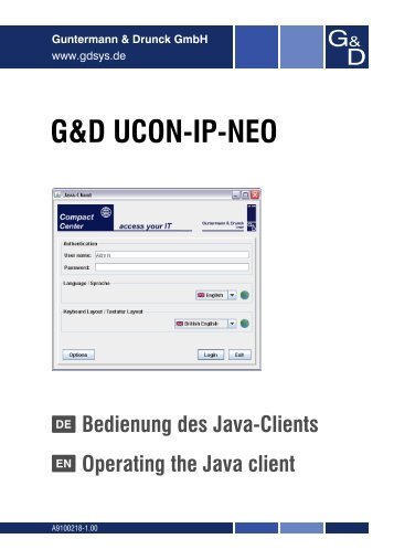 Bedienung Java-Client (1.00) - Guntermann und Drunck GmbH