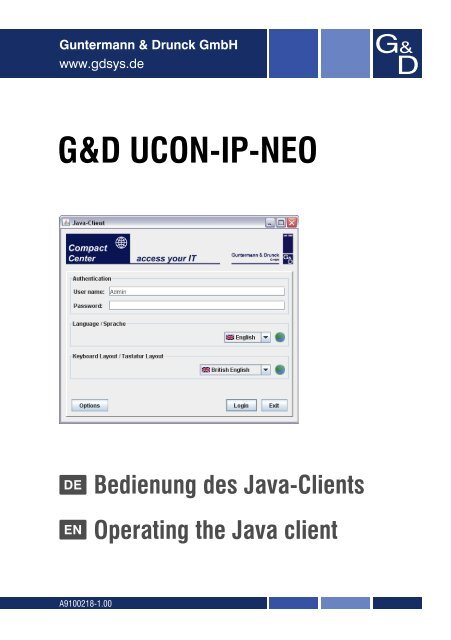 Bedienung Java-Client (1.00) - Guntermann und Drunck GmbH