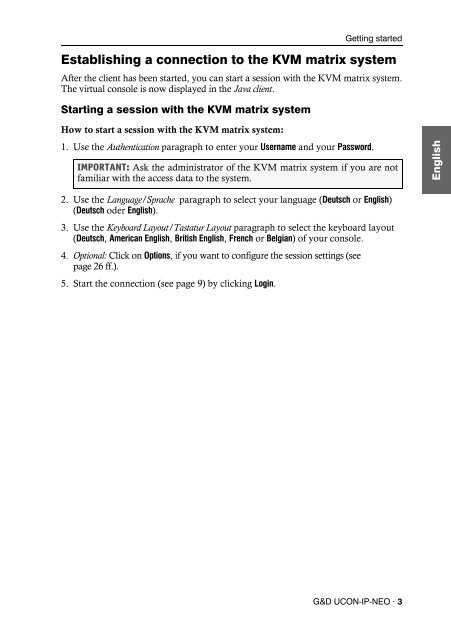 Bedienung Java-Client (1.00) - Guntermann und Drunck GmbH