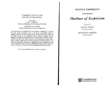 HISTORY OF PHILOSOPHY Outlines of Scepticism