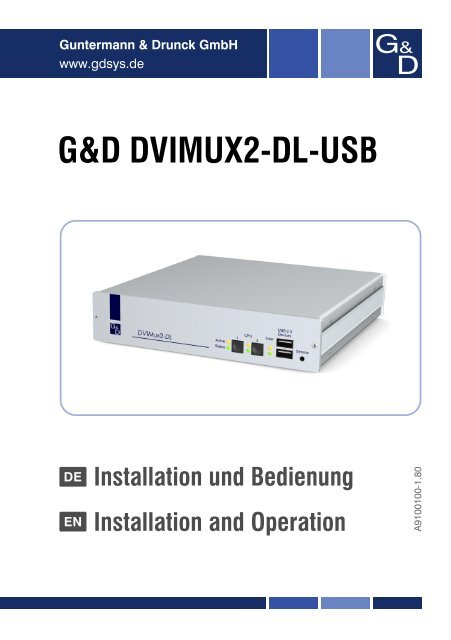 G&D DVIMUX2-DL-USB | Installation und Bedienung - Guntermann ...