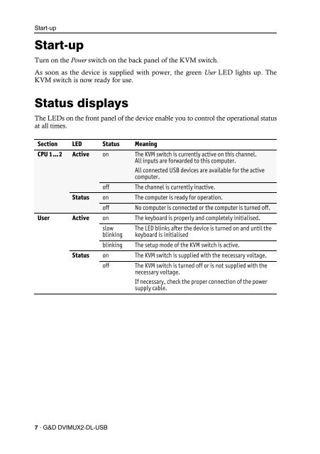 G&D DVIMUX2-DL-USB | Installation und Bedienung - Guntermann ...