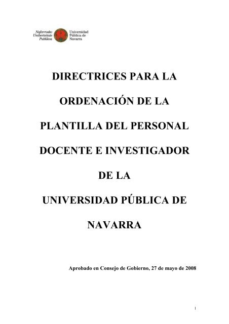 directrices para la ordenación de la plantilla del personal docente e ...