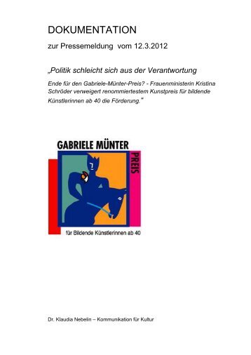 Krach um Gabriele Münter-Preis - gedok