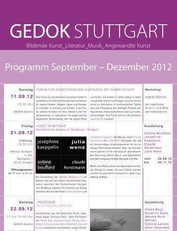 Programm September – Dezember 2012 - GEDOK-Stuttgart