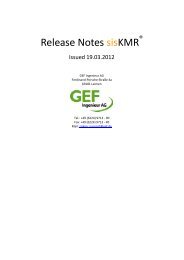 Release Notes sisKMR 2003 - GEF  Ingenieur AG