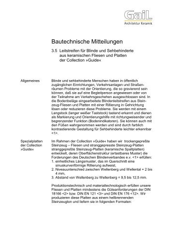 3.5 BTM Blindenleitstreifen - GAIL Architektur-Keramik GmbH
