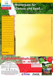 6. GEFAKO-Fußballcamp Musterpass für Genuss und Spaß ...