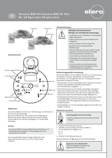 Sensero-868 AC/Plus DE 12.08:Combio-868 LI deutsch