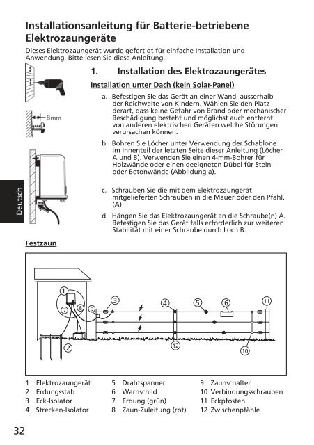 Battery powered energizer installation instructions - Gallagher.eu