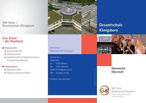 Flyer - gymnasiale Oberstufe - Gesamtschule KÃ¶nigsborn