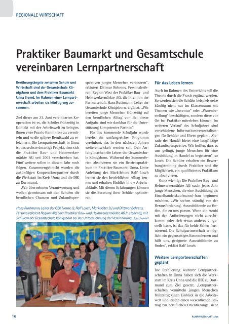 Kooperationsvertrag mit Praktiker-Baumarkt (PDF) - Gesamtschule ...