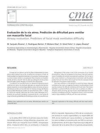 Evaluación de la vía aérea. Predicción de dificultad para ... - Asecma