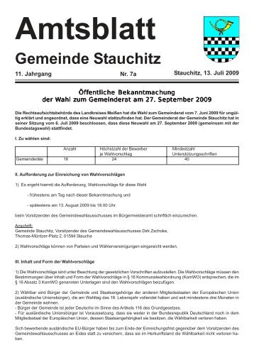 Amtsblatt Gemeinde Stauchitz - Ostrau