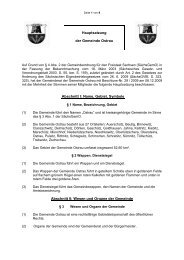 Wesen und Organe der Gemeinde Hauptsatzung der ... - Ostrau