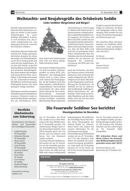 AMTSBLATT für die Gemeinde Seddiner See