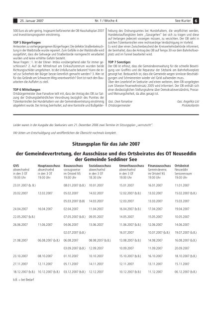 AMTSBLATT für die Gemeinde Seddiner See