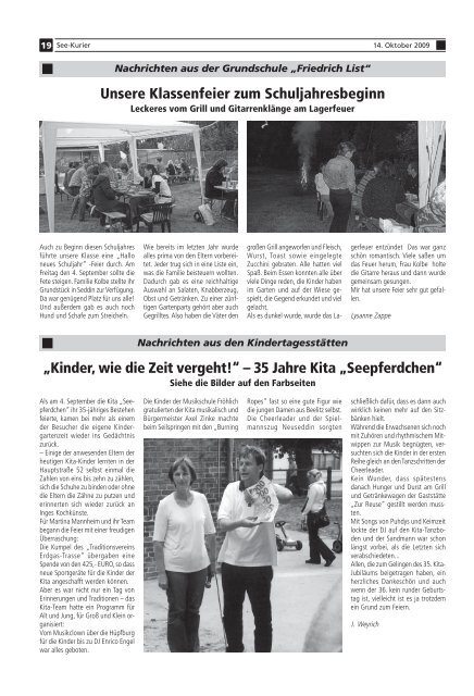 35 Jahre Kita âSeepferdchenâ in Seddin - Gemeinde Seddiner See