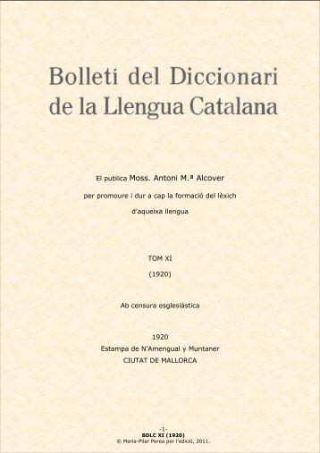 BDLC XI - Institut d'Estudis Catalans