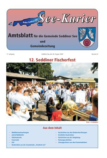 12. Seddiner Fischerfest - Gemeinde Seddiner See