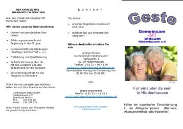 Flyer als PDF - Gemeinsam statt einsam Hiddenhausen e.V.