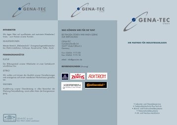 PDF-Flyer mit genauen Firmeninformationen - Gena-Tec GmbH