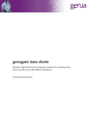 genugate data diode, Technical Information (PDF) - genua