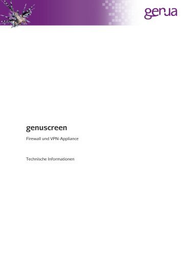 Firewall & VPN-Appliance genuscreen, Technische - GeNUA