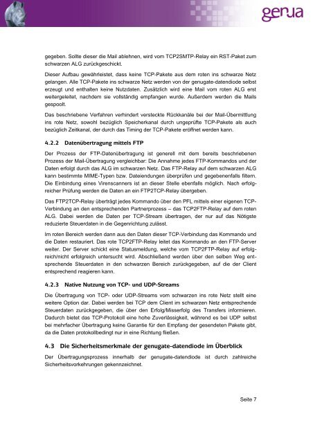genugate-datendiode, Technische Broschüre (PDF) - GeNUA