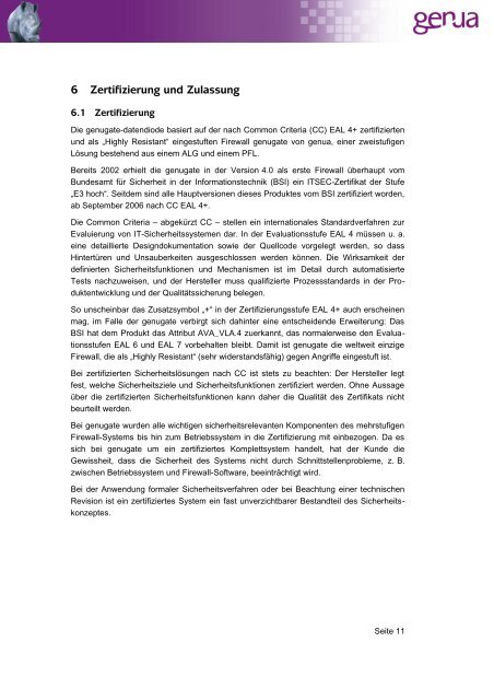 genugate-datendiode, Technische Broschüre (PDF) - GeNUA