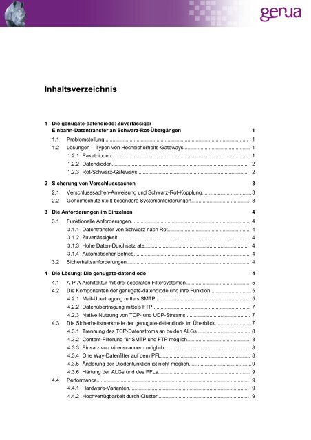 genugate-datendiode, Technische Broschüre (PDF) - GeNUA