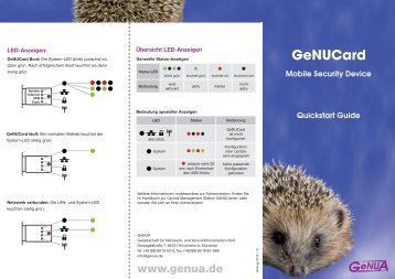 GeNUCard Quickstart Guide (deutsch) - GeNUA