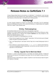 Release-Notes zu GeNUGate 7.1 Achtung! - GeNUA