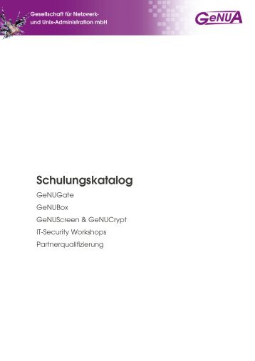 Schulungskatalog - GeNUA