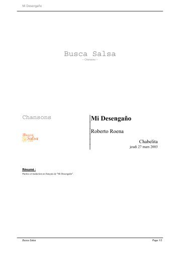 Mi Desengaño - Busca Salsa