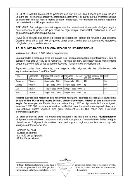 MIGRACIONS HUMANES Dossier per a l'alumnat1 - Ajuntament de ...